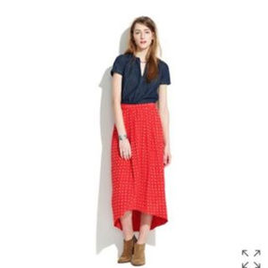 madewell hilltop maxi skirt in waterflower, silk